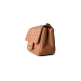 CHANEL Handbag Brown 22S Caramel Lambskin Quilted Mini Square Flap Light Gold Hardware - Redeluxe