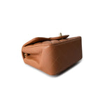 CHANEL Handbag Brown 22S Caramel Lambskin Quilted Mini Square Flap Light Gold Hardware - Redeluxe