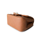 CHANEL Handbag Brown 22S Caramel Lambskin Quilted Mini Square Flap Light Gold Hardware - Redeluxe