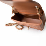 CHANEL Handbag Brown 22S Caramel Lambskin Quilted Mini Square Flap Light Gold Hardware - Redeluxe