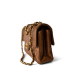 CHANEL Handbag Brown Brown Lambskin Double Faced Flap Bag Gold Hardware - Redeluxe