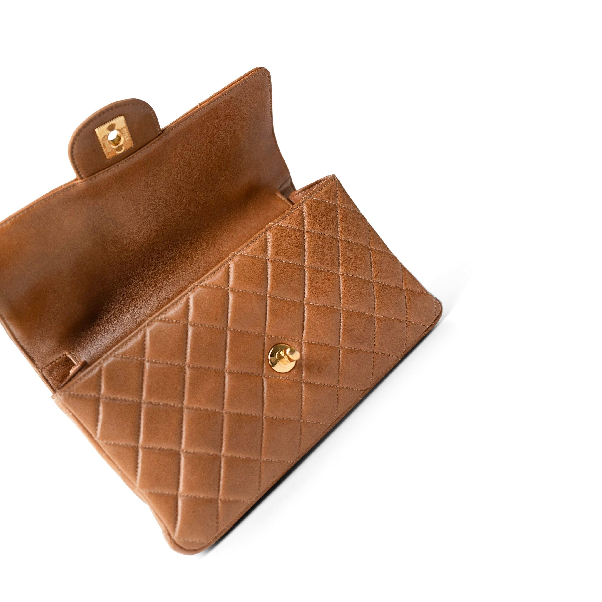 CHANEL Handbag Brown Brown Lambskin Double Faced Flap Bag Gold Hardware - Redeluxe