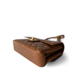 CHANEL Handbag Brown Brown Lambskin Double Faced Flap Bag Gold Hardware - Redeluxe