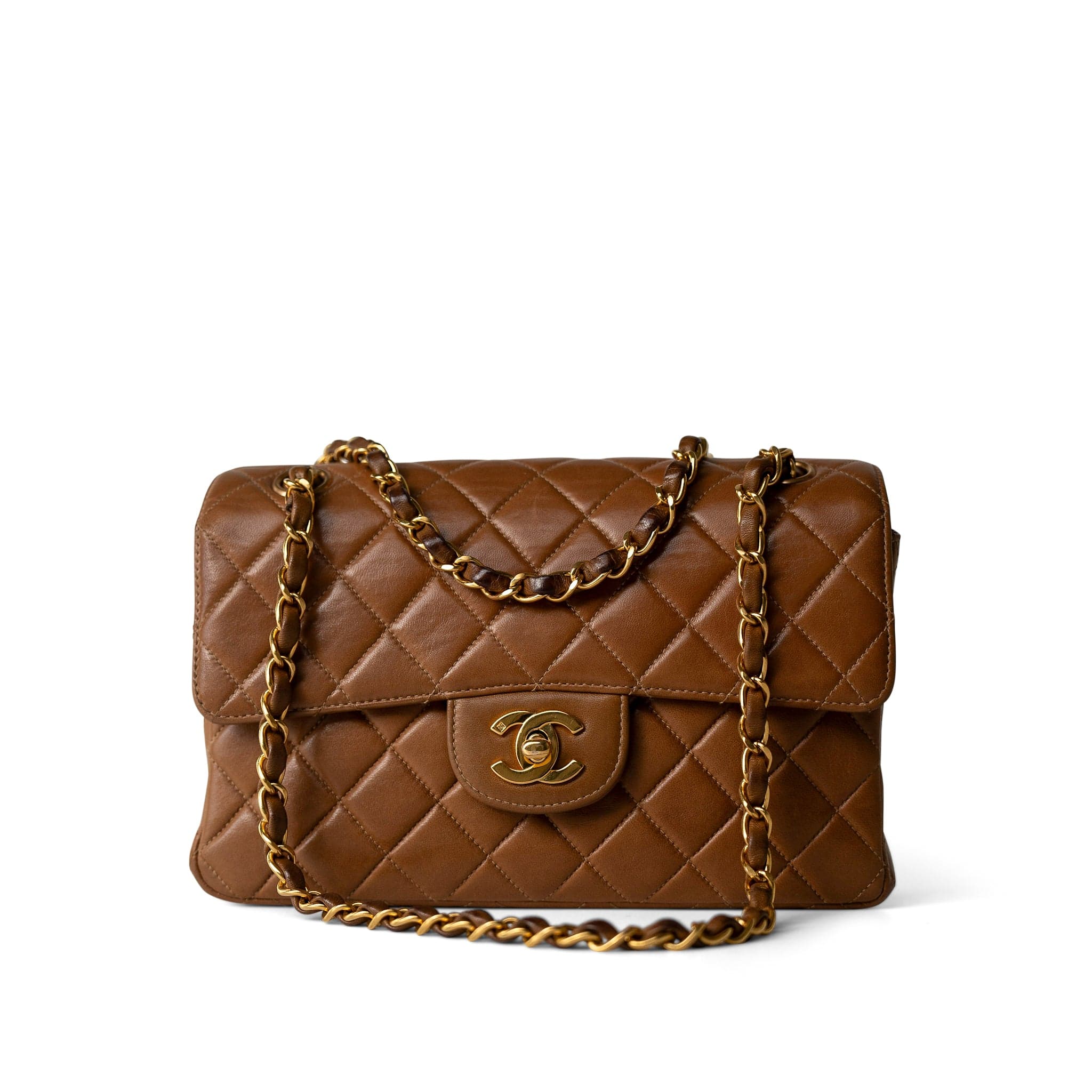 CHANEL Handbag Brown Brown Lambskin Double Faced Flap Bag Gold Hardware - Redeluxe