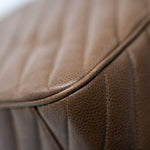 CHANEL Handbag Brown Taupe Caviar Chevron Maxi Single Flap 24K Gold Hardware - Redeluxe