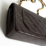 CHANEL Handbag Brown Vintage Brown Lambskin Quilted Classic Flap Small GHW - Redeluxe