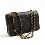CHANEL Handbag Brown Vintage Brown Lambskin Quilted Classic Flap Small GHW - Redeluxe