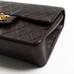 CHANEL Handbag Brown Vintage Brown Lambskin Quilted Classic Flap Small GHW - Redeluxe