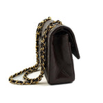 CHANEL Handbag Brown Vintage Brown Lambskin Quilted Classic Flap Small GHW - Redeluxe