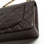CHANEL Handbag Brown Vintage Brown Lambskin Quilted Classic Flap Small GHW - Redeluxe