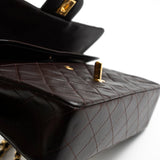 CHANEL Handbag Brown Vintage Brown Lambskin Quilted Classic Flap Small GHW - Redeluxe