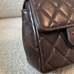 CHANEL Handbag Brown Vintage Brown Lambskin Quilted Micro Mini Kelly with Top Handle GHW - Redeluxe