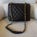 CHANEL Handbag Brown Vintage Lambskin Quilted Square Classic GHW (Shoulder Bag) - Redeluxe