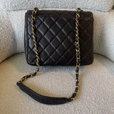 CHANEL Handbag Brown Vintage Lambskin Quilted Square Classic GHW (Shoulder Bag) - Redeluxe