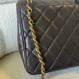 CHANEL Handbag Brown Vintage Lambskin Quilted Square Classic GHW (Shoulder Bag) - Redeluxe