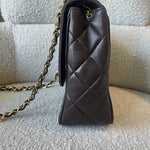 CHANEL Handbag Brown Vintage Lambskin Quilted Square Classic GHW (Shoulder Bag) - Redeluxe