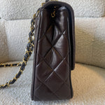 CHANEL Handbag Brown Vintage Lambskin Quilted Square Classic GHW (Shoulder Bag) - Redeluxe