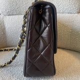 CHANEL Handbag Brown Vintage Lambskin Quilted Square Classic GHW (Shoulder Bag) - Redeluxe