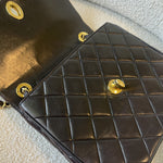 CHANEL Handbag Brown Vintage Lambskin Quilted Square Classic GHW (Shoulder Bag) - Redeluxe