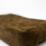 CHANEL Handbag Brown Vintage Matelasse Brown Suede Quilted Single Flap Gold Hardware - Redeluxe