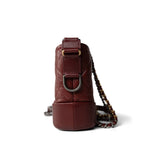 CHANEL Handbag Burgundy Burgundy Aged Calfskin Quilted Gabrielle Hobo Bag Small Mixed Hardware - Redeluxe