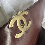 CHANEL Handbag Burgundy Goatskin Quilted 19 Flap Medium/Large Mixed Hardware - Redeluxe