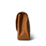 CHANEL Handbag Caramel Vintage Caramel Lambskin Quilted Half Moon Flap Gold Hardware - Redeluxe