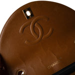 CHANEL Handbag Caramel Vintage Caramel Lambskin Quilted Half Moon Flap Gold Hardware - Redeluxe