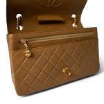 CHANEL Handbag Caramel Vintage Caramel Quilted Single Flap Medium Gold Hardware - Redeluxe