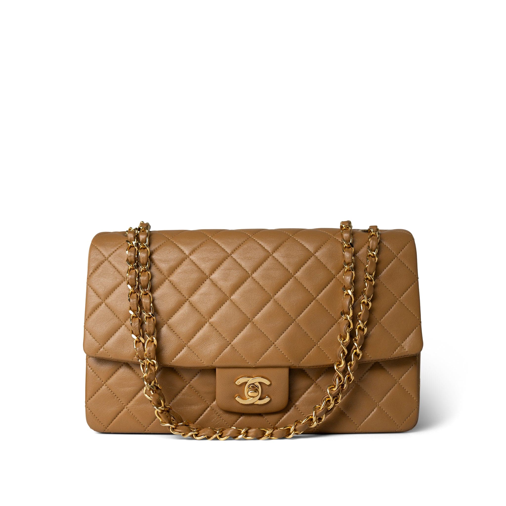 CHANEL Handbag Caramel Vintage Caramel Quilted Single Flap Medium Gold Hardware - Redeluxe