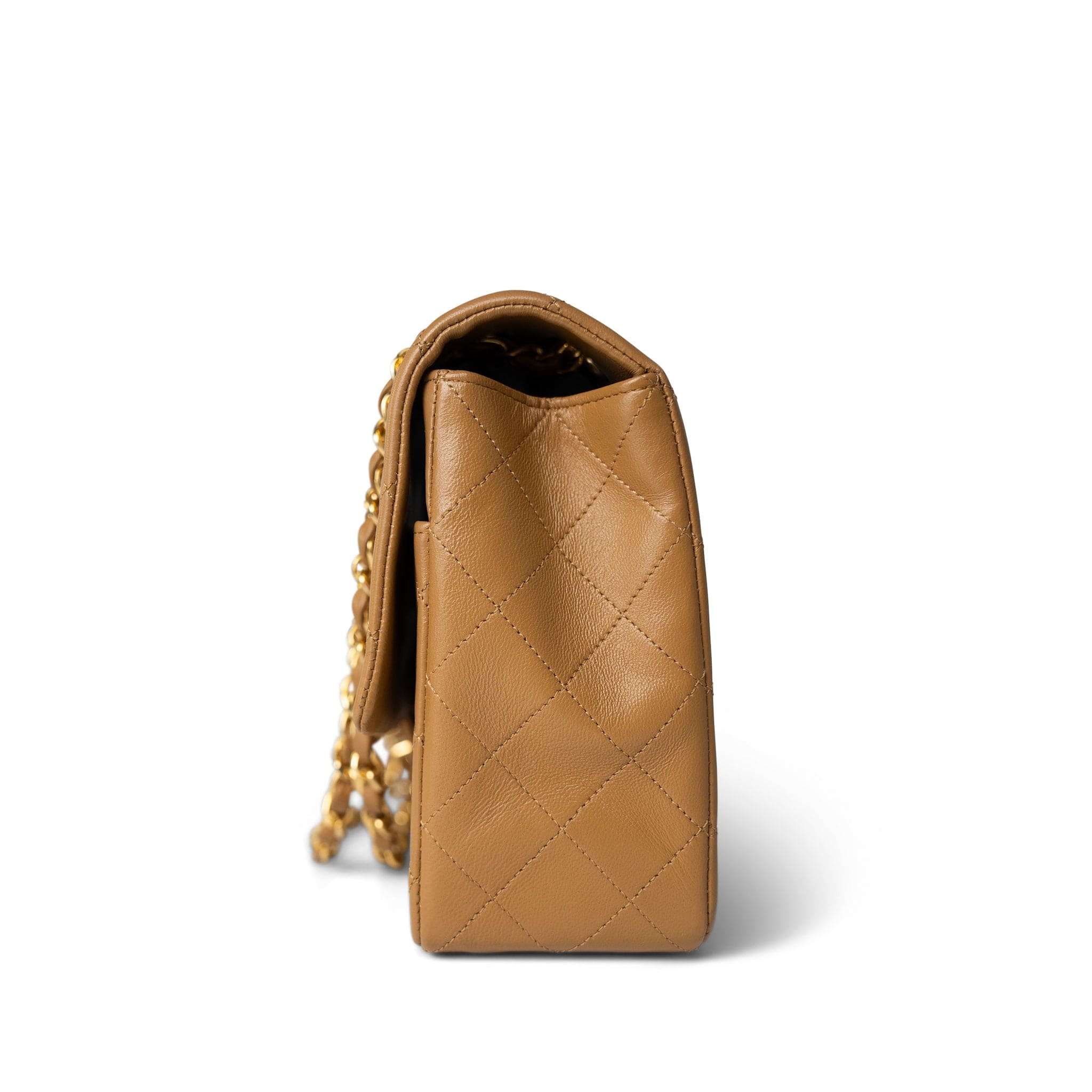 CHANEL Handbag Caramel Vintage Caramel Quilted Single Flap Medium Gold Hardware - Redeluxe