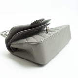 CHANEL Handbag Chanel 19B Grey Lambskin Quilted Classic Flap Small SHW - Redeluxe