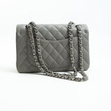 CHANEL Handbag Chanel 19B Grey Lambskin Quilted Classic Flap Small SHW - Redeluxe