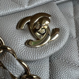 CHANEL Handbag Chanel 21A Grey Caviar Quilted Medium Classic Flap LGHW - Redeluxe