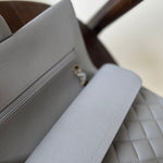 CHANEL Handbag Chanel 21A Grey Caviar Quilted Medium Classic Flap LGHW - Redeluxe