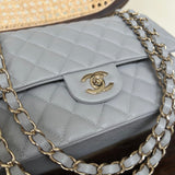 CHANEL Handbag Chanel 21A Grey Caviar Quilted Medium Classic Flap LGHW - Redeluxe
