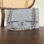 CHANEL Handbag Chanel 21A Grey Caviar Quilted Medium Classic Flap LGHW - Redeluxe