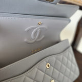 CHANEL Handbag Chanel 21A Grey Caviar Quilted Medium Classic Flap LGHW - Redeluxe