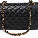 CHANEL Handbag Chanel 21B Small Black Lambskin Quilted Classic Flap Rose Gold Hardware - Redeluxe