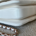CHANEL Handbag Chanel 21B Small White Lambskin Quilted Trendy CC w/ Rose Gold Hardware - Redeluxe