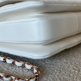 CHANEL Handbag Chanel 21B Small White Lambskin Quilted Trendy CC w/ Rose Gold Hardware - Redeluxe