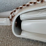 CHANEL Handbag Chanel 21B Small White Lambskin Quilted Trendy CC w/ Rose Gold Hardware - Redeluxe