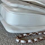 CHANEL Handbag Chanel 21B Small White Lambskin Quilted Trendy CC w/ Rose Gold Hardware - Redeluxe