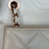 CHANEL Handbag Chanel 21B Small White Lambskin Quilted Trendy CC w/ Rose Gold Hardware - Redeluxe