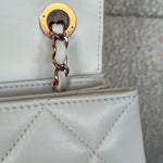 CHANEL Handbag Chanel 21B Small White Lambskin Quilted Trendy CC w/ Rose Gold Hardware - Redeluxe