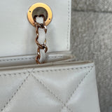CHANEL Handbag Chanel 21B Small White Lambskin Quilted Trendy CC w/ Rose Gold Hardware - Redeluxe