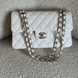 CHANEL Handbag Chanel 21B White Caviar Quilted Classic Flap Small LGHW - Redeluxe