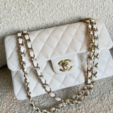 CHANEL Handbag Chanel 21B White Caviar Quilted Classic Flap Small LGHW - Redeluxe