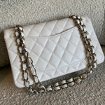 CHANEL Handbag Chanel 21B White Caviar Quilted Classic Flap Small LGHW - Redeluxe