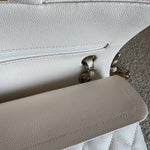 CHANEL Handbag Chanel 21B White Caviar Quilted Classic Flap Small LGHW - Redeluxe